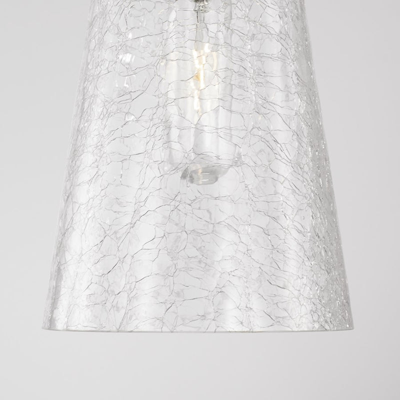 Capital Lighting Mila 1 Light Pendant, Clear Half-Crackle