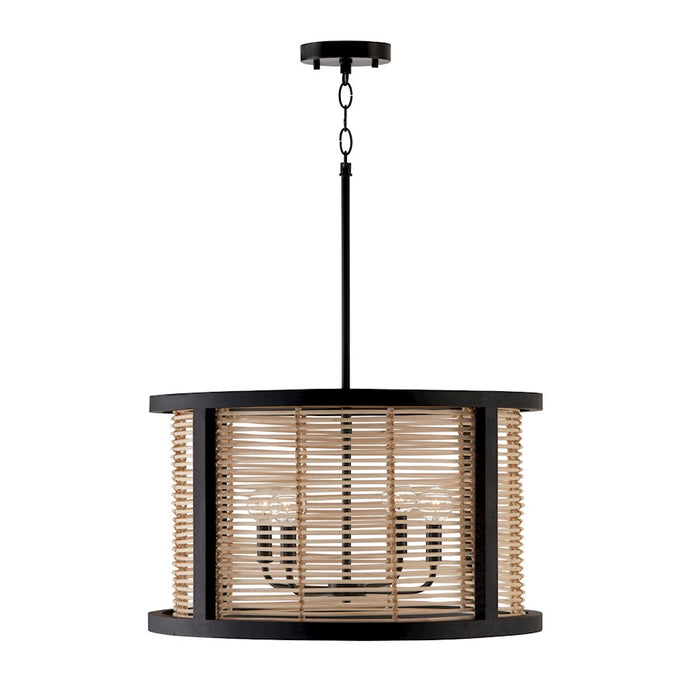 Capital Lighting Rico 4 Light Pendant, Flat Black