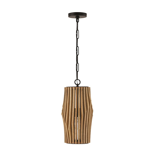 Capital Lighting Archer 1 Light Pendant, Wood/Black