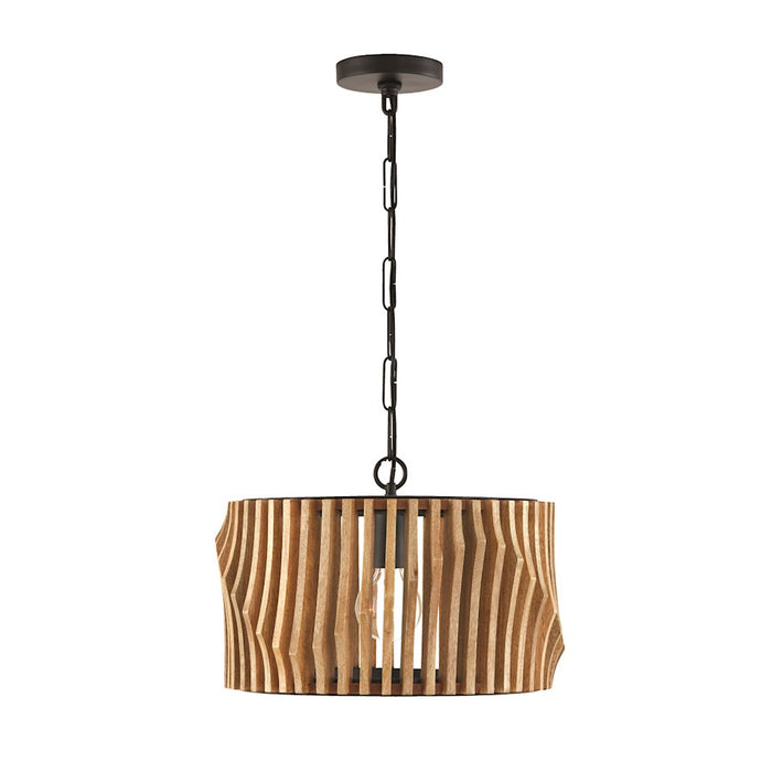 Capital Lighting Archer 1 Light Pendant, Wood/Black