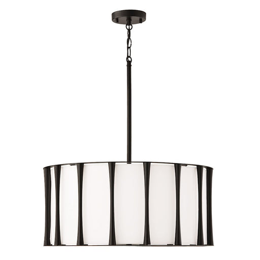 Capital Lighting Bodie 4 Light Pendant, Black/White Fabric