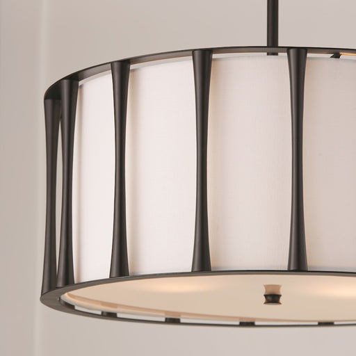 Capital Lighting Bodie 4 Light Pendant, Black/White Fabric