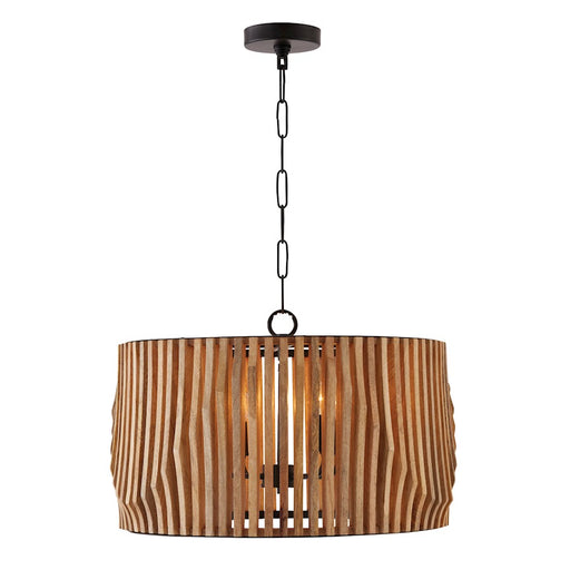 Capital Lighting Archer 4 Light Pendant, Light Wood/Matte Black