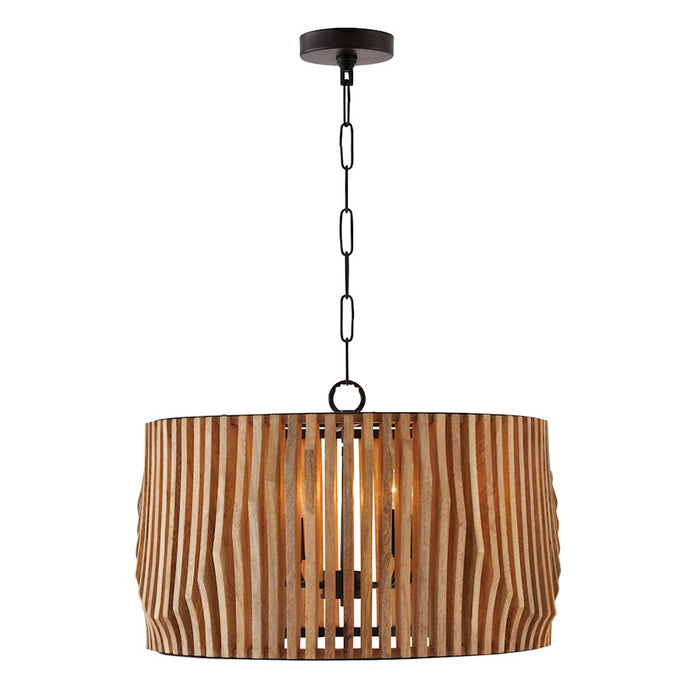 Capital Lighting Archer 4 Light Pendant, Light Wood/Matte Black