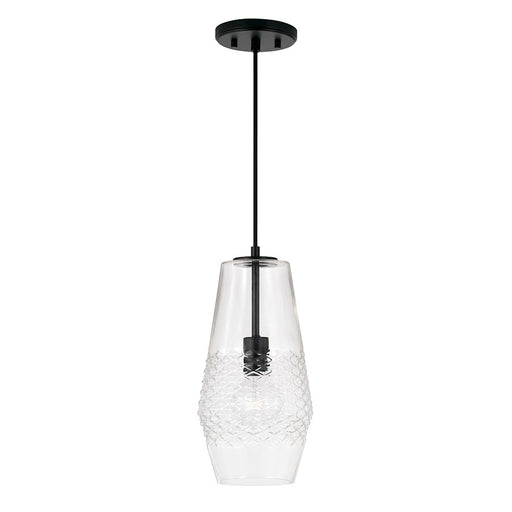 Capital Lighting Dena 1 Light Pendant, Diamond Embossed