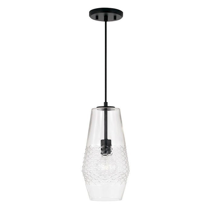 Capital Lighting Dena 1 Light Pendant, Diamond Embossed