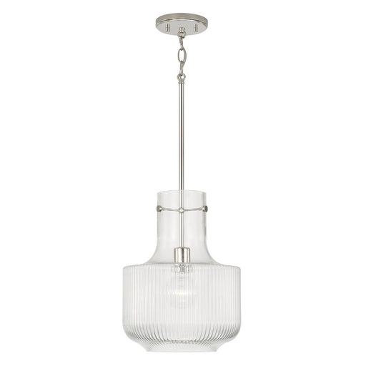 Capital Lighting Nyla 1 Light Pendant, Clear Fluted