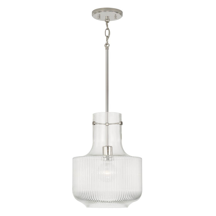 Capital Lighting Nyla 1 Light Pendant, Clear Fluted