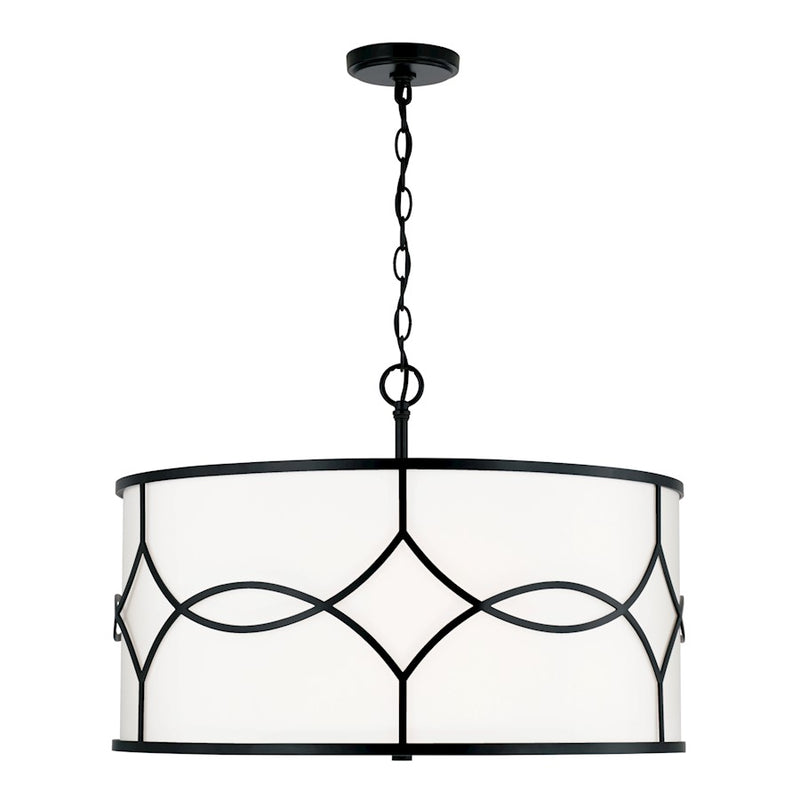 Capital Lighting Avery 4 Light 24" Pendant, Matte Black
