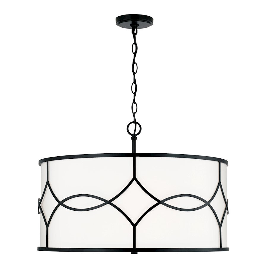 Capital Lighting Avery 4 Light 24" Pendant, Matte Black