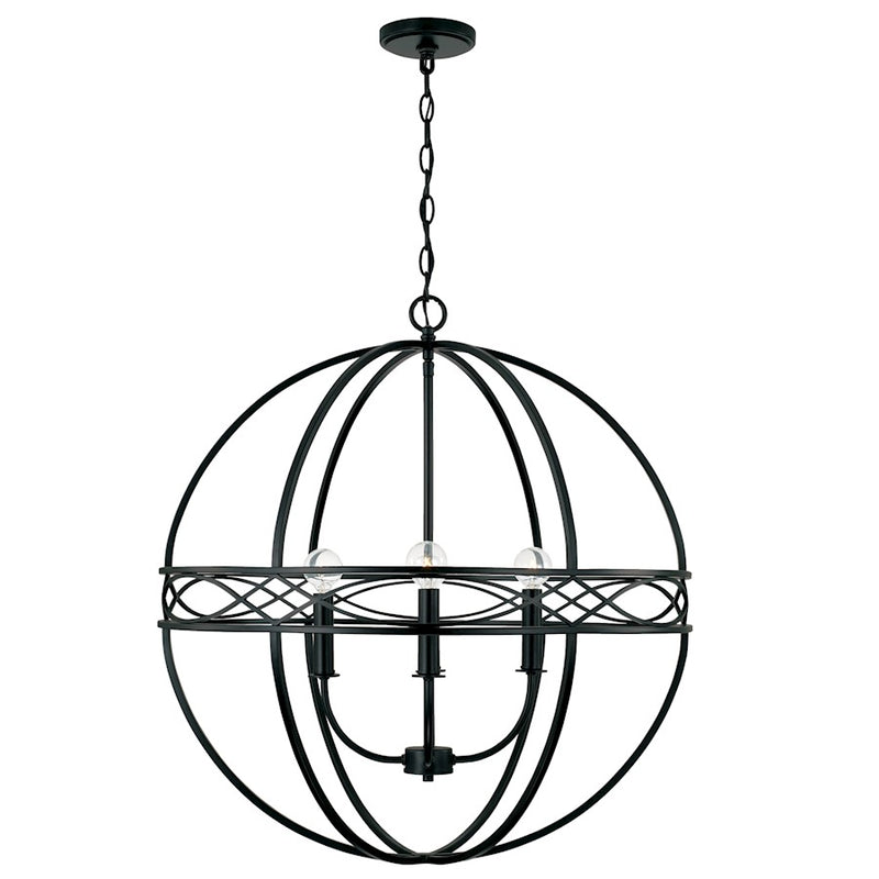 Capital Lighting Avery 4 Light 26" Pendant, Matte Black