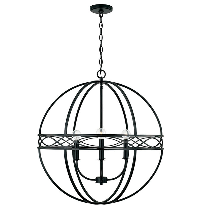 Capital Lighting Avery 4 Light 26" Pendant, Matte Black