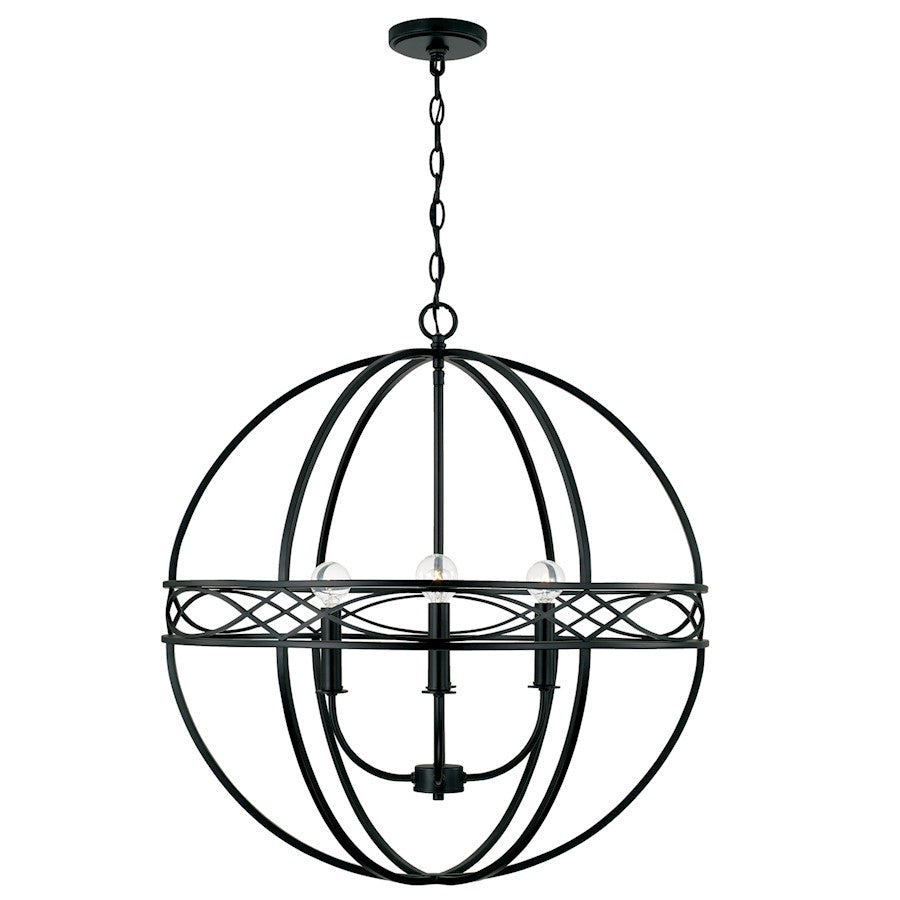 Capital Lighting Avery 4 Light 26" Pendant, Matte Black