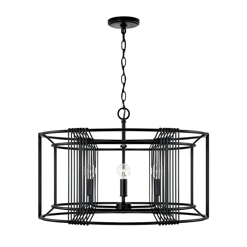 Capital Lighting Lennon 4 Light Pendant, Matte Black