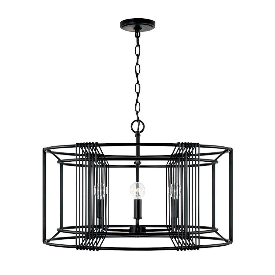 Capital Lighting Lennon 4 Light Pendant, Matte Black