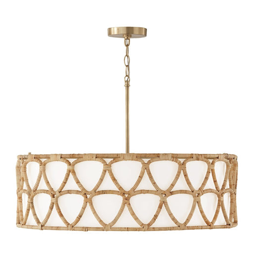 Capital Lighting Tulum 4 Light Pendant, Brass/White