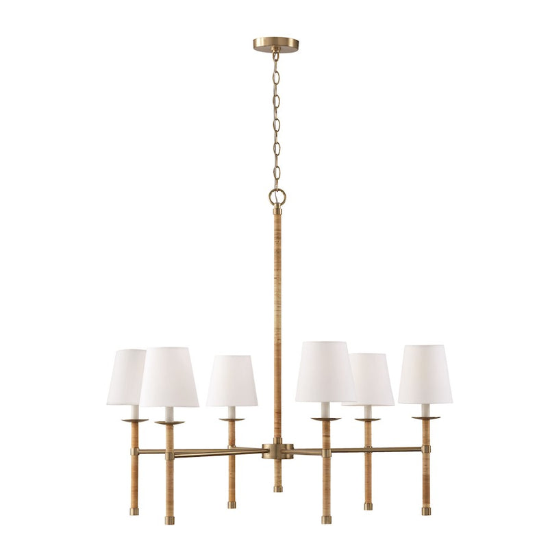 Capital Lighting Tulum 4 Light Pendant, Brass/White