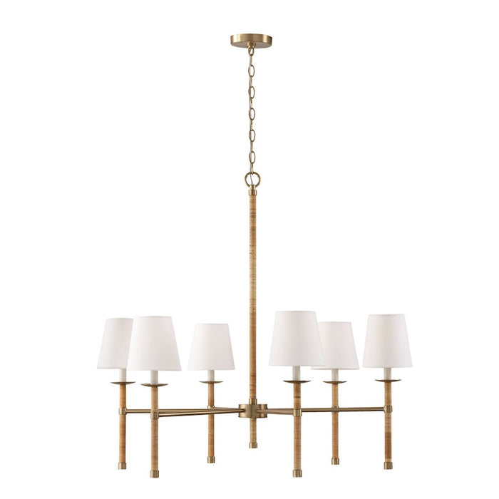 Capital Lighting Tulum 4 Light Pendant, Brass/White