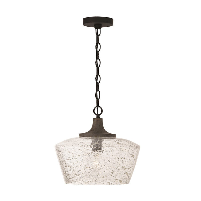 Capital Lighting Clive 1 Light Pendant, Grey/Black/Stone Seeded