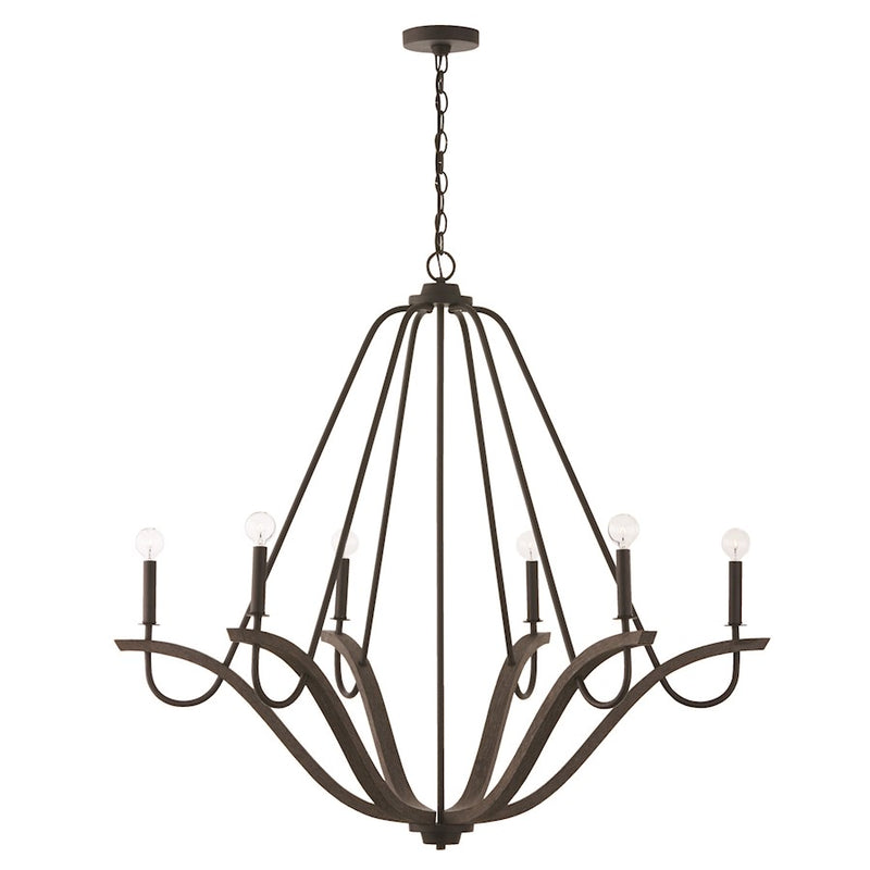Capital Lighting Clive 4 Light Pendant, Grey/Black