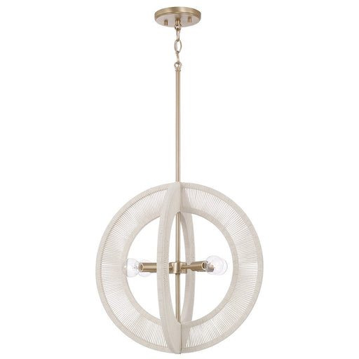 Capital Lighting Delaney 4 Light Pendant, Matte Brass - 349843MA