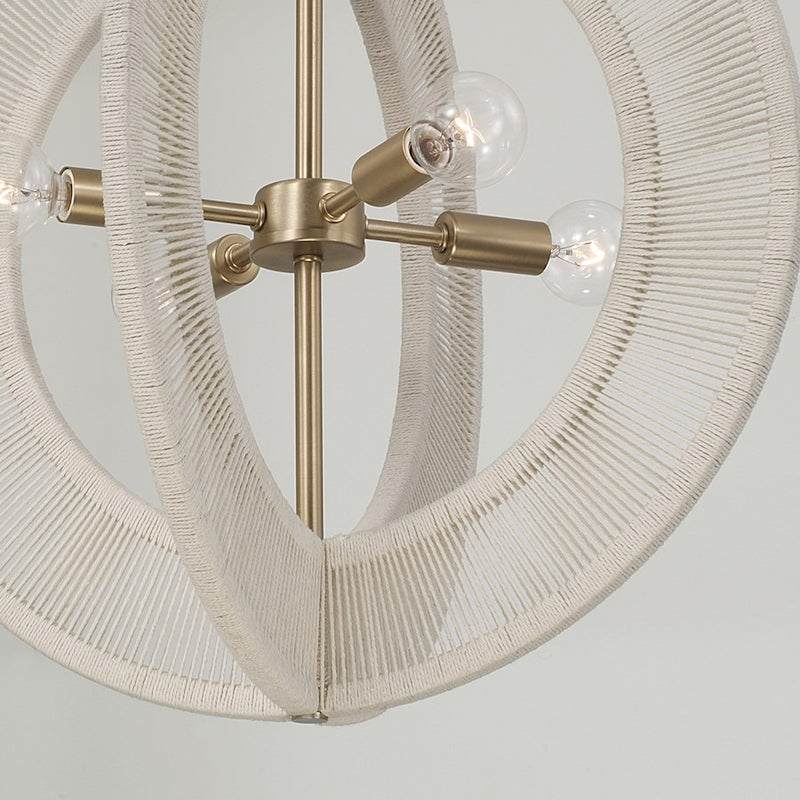 Capital Lighting Delaney 4 Light Pendant, Matte Brass
