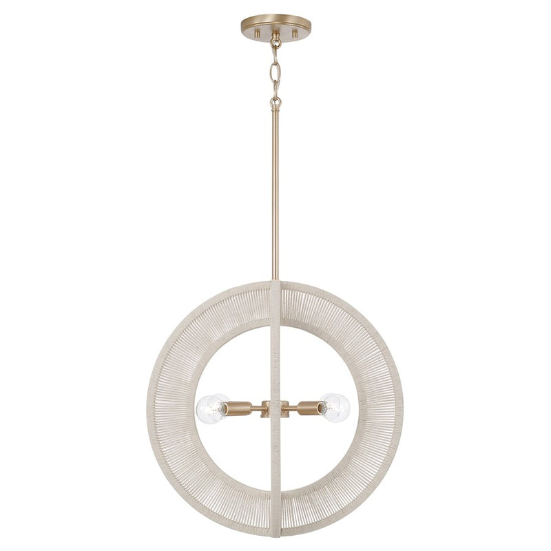 Capital Lighting Delaney 4 Light Pendant, Matte Brass