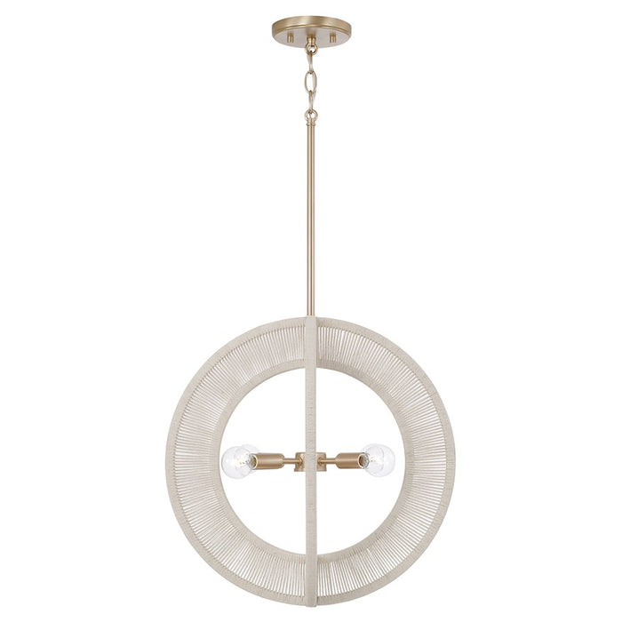 Capital Lighting Delaney 4 Light Pendant, Matte Brass