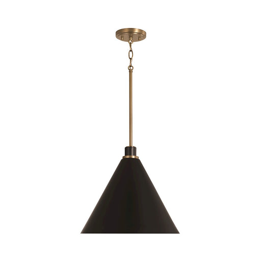 Capital Lighting Bradley 1 Light Pendant, Aged Brass