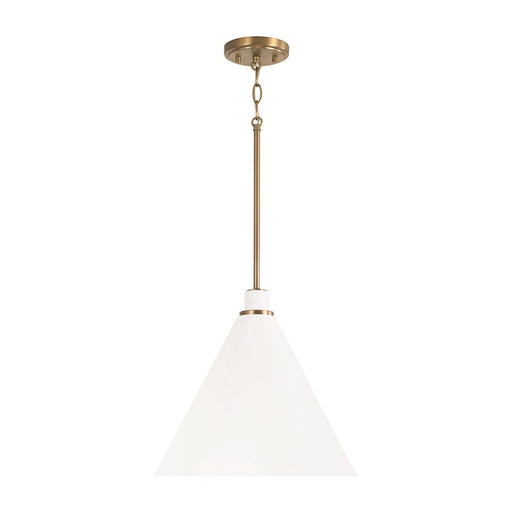 Capital Lighting Bradley 1 Light Pendant, Aged Brass