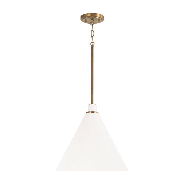 Capital Lighting Bradley 1 Light Pendant, Aged Brass