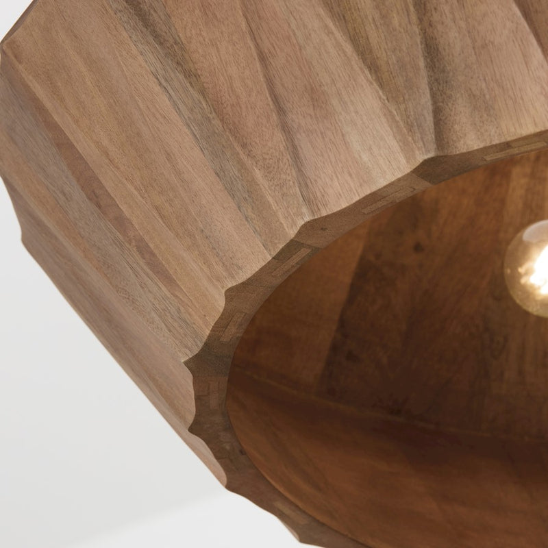Capital Lighting Nadeau 6 Light Pendant, Light Wood/Patinaed Brass