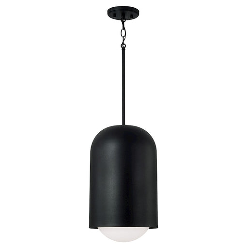 Capital Lighting Dolby 1 Light Pendant, Black Iron/Soft White