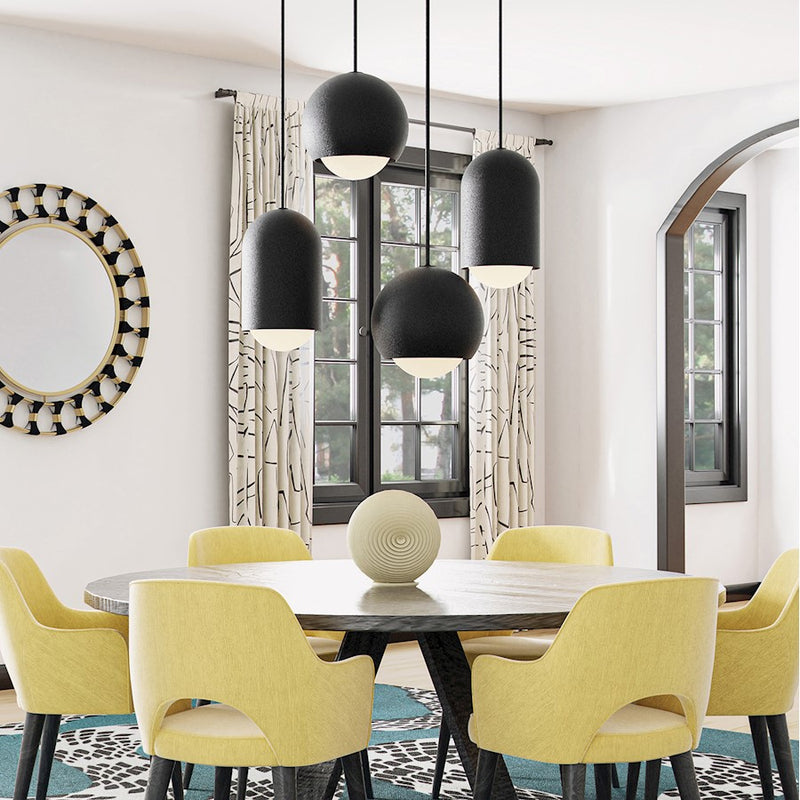 Capital Lighting Dolby 1 Light Pendant, Black Iron/Soft White