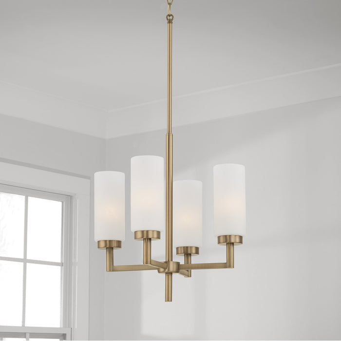 Capital Lighting Alyssa 4 Light Pendant, Brass/Faux Alabaster