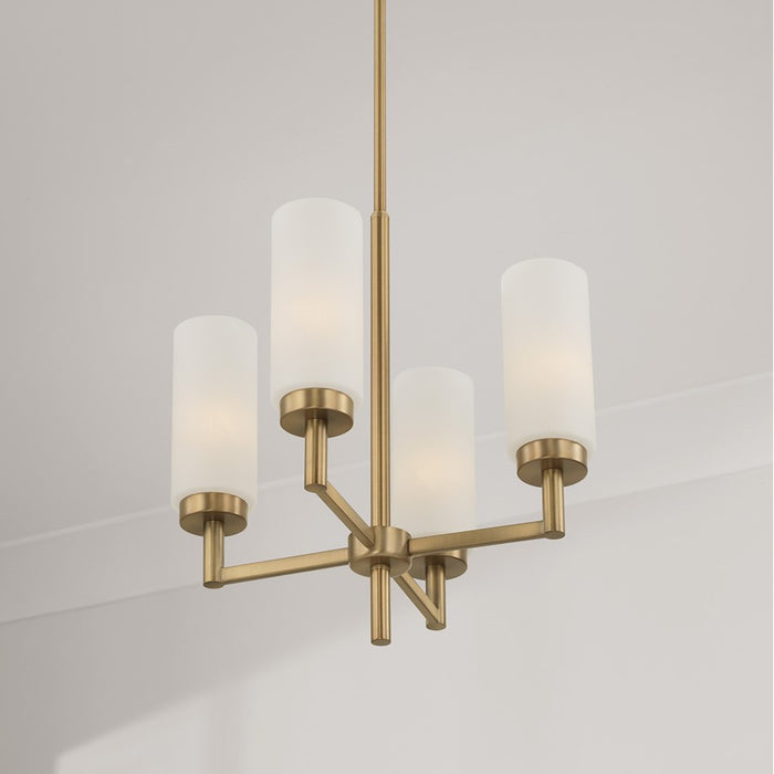 Capital Lighting Alyssa 4 Light Pendant, Brass/Faux Alabaster