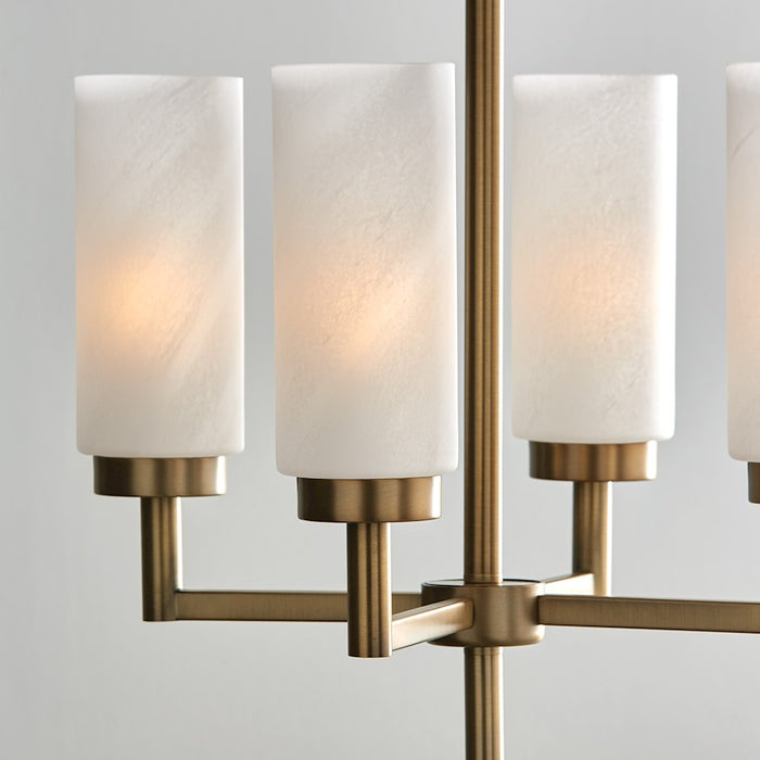 Capital Lighting Alyssa 4 Light Pendant, Brass/Faux Alabaster
