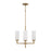 Capital Lighting Alyssa 4 Light Pendant, Brass/Faux Alabaster