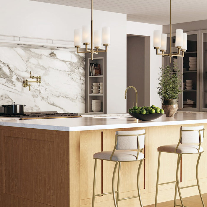 Capital Lighting Alyssa 4 Light Pendant, Brass/Faux Alabaster