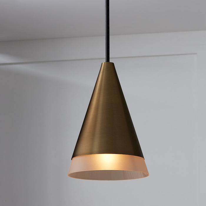Capital Lighting Avant 1 Light Pendant, Brass/Black/Frosted