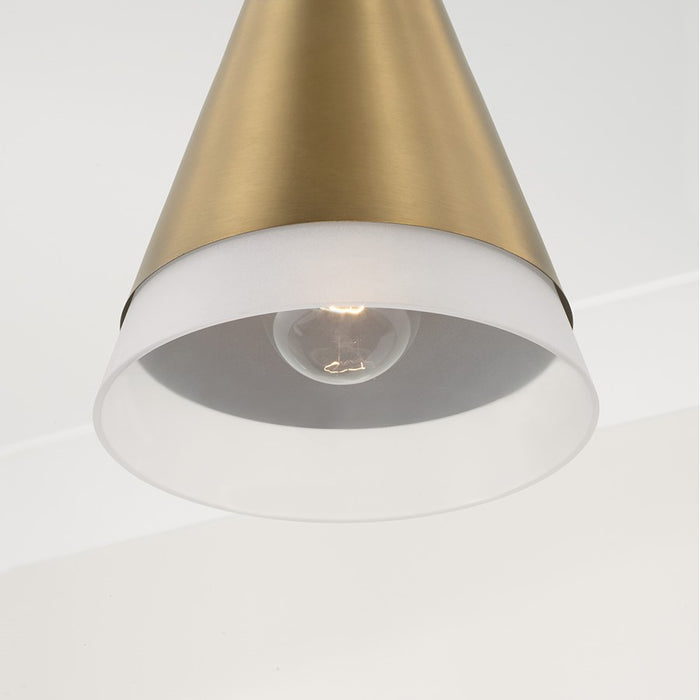 Capital Lighting Avant 1 Light Pendant, Brass/Black/Frosted
