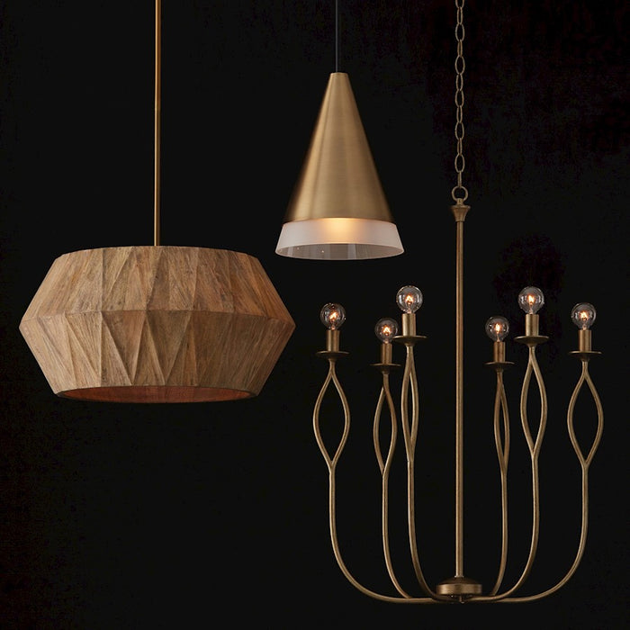 Capital Lighting Avant 1 Light Pendant, Brass/Black/Frosted