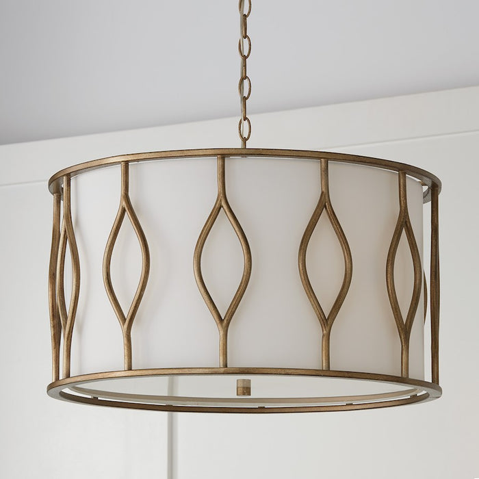 Capital Lighting Cohen 4 Pendant, Mystic Luster/White