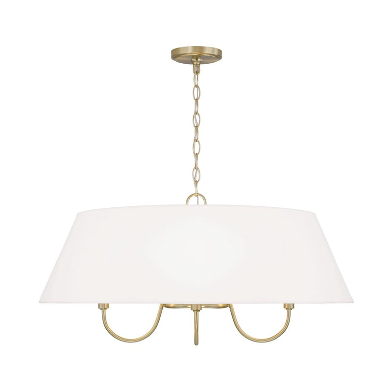 Capital Lighting Julia 4Lt Pendant, Brass/White Bolt-On