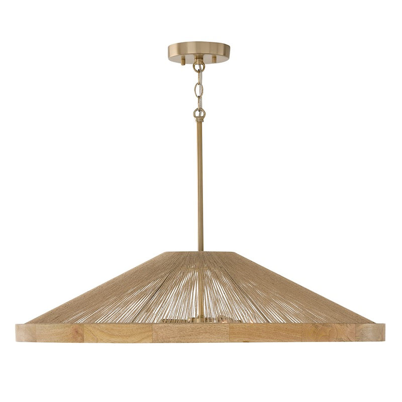 Capital Lighting Maya 4Lt 8" Pendant, Matte Brass