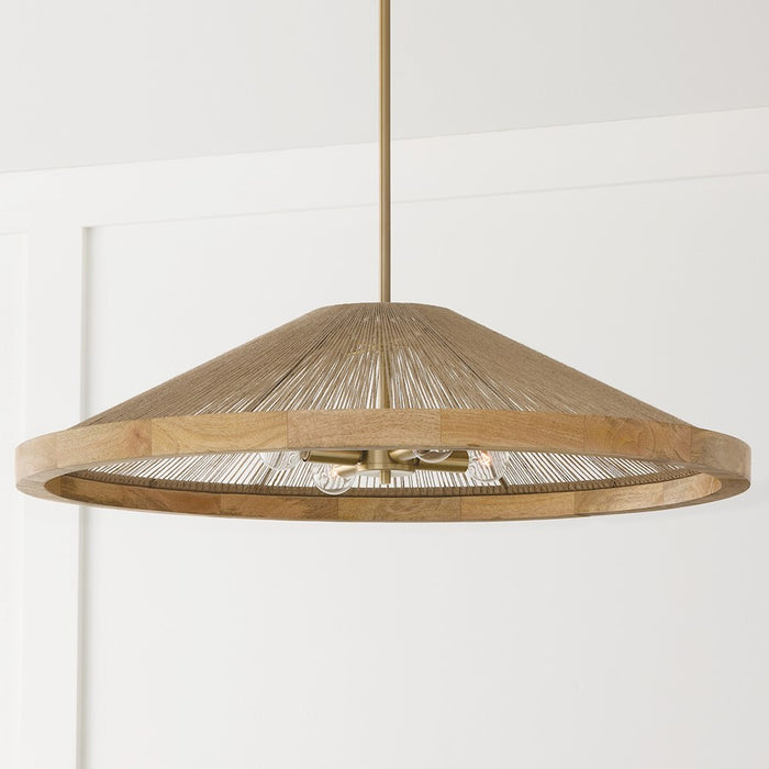 Capital Lighting Maya 4Lt 8" Pendant, Matte Brass