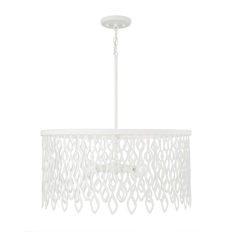 Capital Lighting Pheobe 4Lt Pendant, Matte White