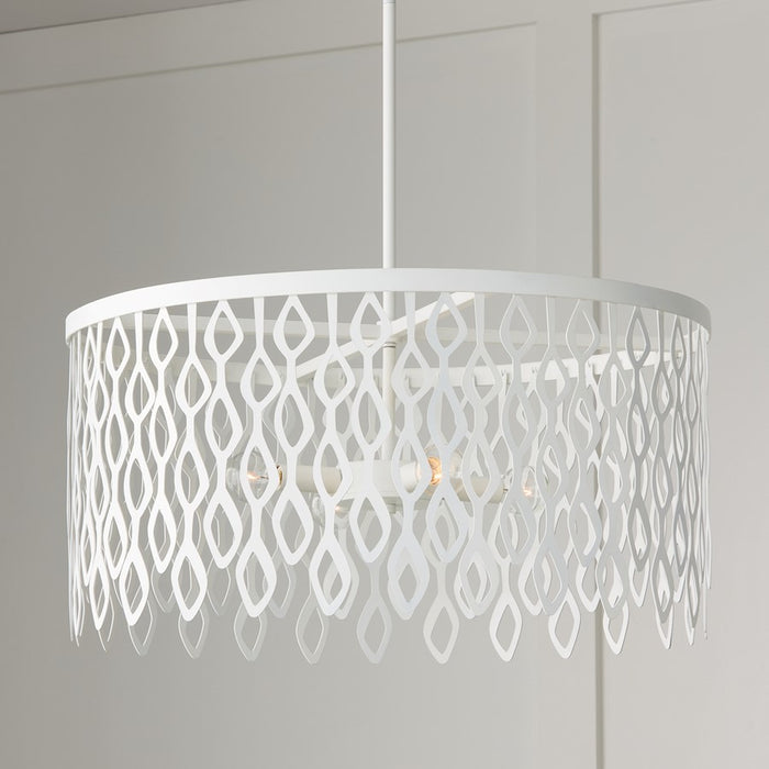 Capital Lighting Pheobe 4Lt Pendant, Matte White