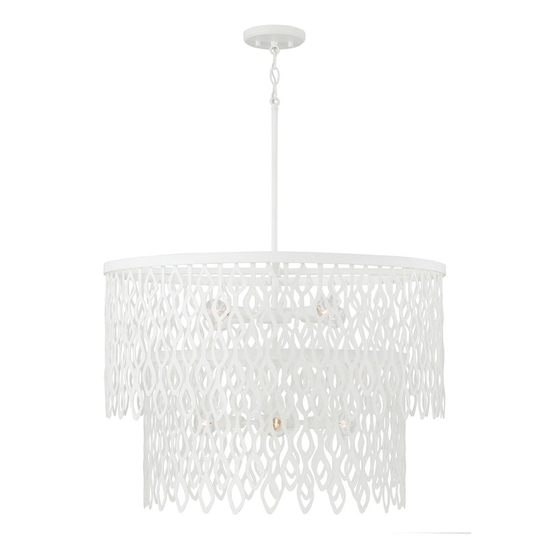 Capital Lighting Pheobe 7Lt Pendant, Matte White