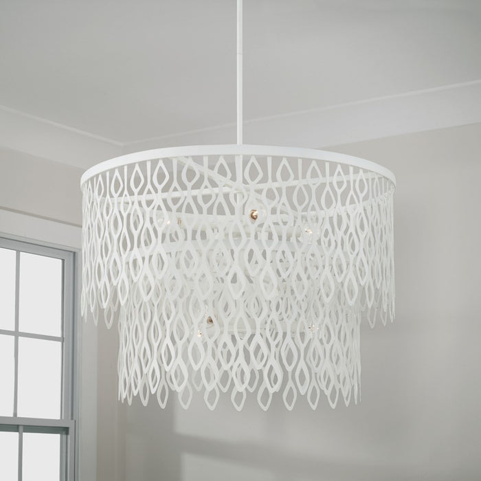 Capital Lighting Pheobe 7Lt Pendant, Matte White